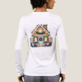Cozy Gingerbread House Holiday Illustration Back トライブレンドＴシャツ (背面)