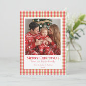 Cozy Gingham Christmas Card – Personalized Photo シーズンカード (スタンド正面)