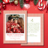 Cozy Gingham Christmas Card – Personalized Photo シーズンカード