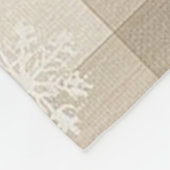 Cozy Gingham Snowflake Blanket – Beige & Taupe フリースブランケット (角)