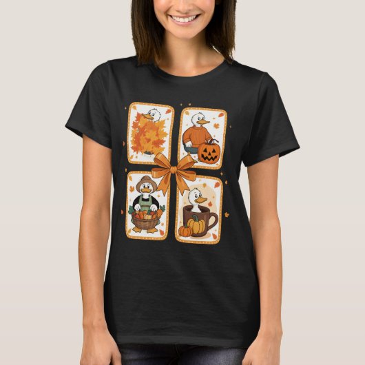 Cozy Goose Pumpkin Fall Autumn Thanksgiving  Tシャツ (正面)