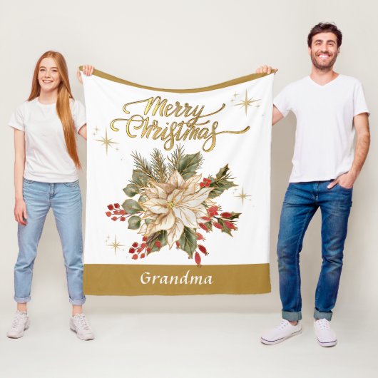 Cozy Grandma Merry Christmas フリースブランケット (インサイチュ)