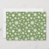 Cozy Green Snowflakes Holiday Photo シーズンカード (裏面)