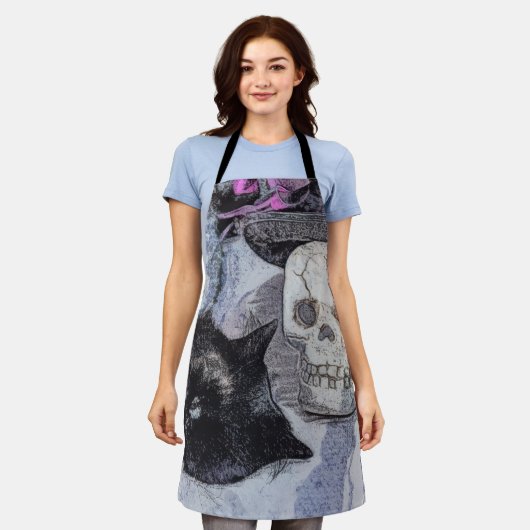 Cozy Halloween エプロン (着用した状態)