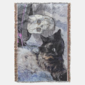 Cozy Halloween Throw Blanket スローブランケット (正面縦)