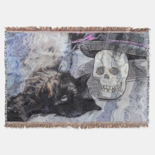 Cozy Halloween Throw Blanket スローブランケット (正面)