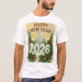 cozy happy new year 2026 family tshirt tシャツ