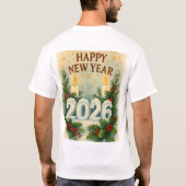 cozy happy new year 2026 family tshirt tシャツ (裏面)