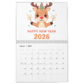cozy happy new year 2026 wall calendar カレンダー (3月 2027)