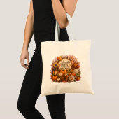 Cozy Harvest Pumpkin / Cosecha Acogedora トートバッグ (正面(商品))