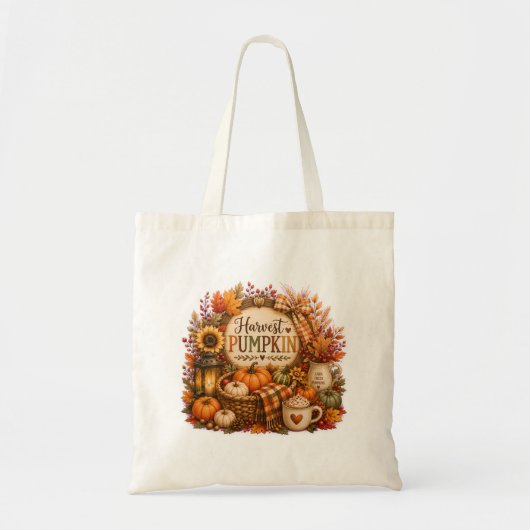 Cozy Harvest Pumpkin / Cosecha Acogedora トートバッグ (正面)