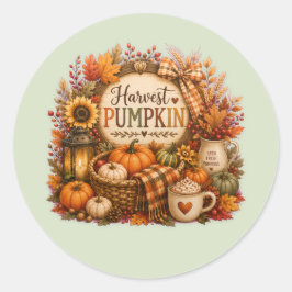 Cozy Harvest Pumpkin / Cosecha Acogedora ラウンドシール