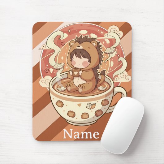  Cozy Hedgehog Brew Office Mouse Pad マウスパッド (マウス)