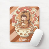 Cozy Hedgehog Coffee Desk Mouse Pad マウスパッド (マウス)