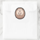 Cozy Hedgehog – Cute Kawaii Illustration スクエアシール (バッグ)