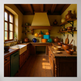 Cozy Heirloom Kitchen - Vintage Home Interior ポスター