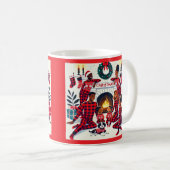 Cozy Holiday African American Family Pajama  コーヒーマグカップ (正面右)