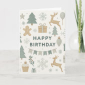 Cozy Holiday Birthday Design カード (正面)