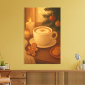Cozy Holiday coffee Stretched Canvas Print キャンバスプリント (インサイチュ (リビング))