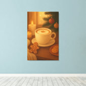 Cozy Holiday coffee Stretched Canvas Print キャンバスプリント (インサイチュ (ウッドフロア))