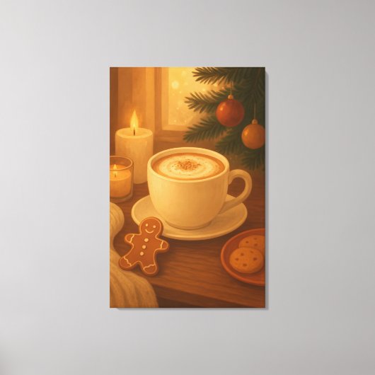 Cozy Holiday coffee Stretched Canvas Print キャンバスプリント (正面)