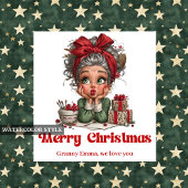 Cozy Holiday Grandma Pillow Funny Cartoon Style クッション