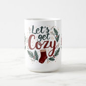 Cozy Holiday Pine Berry Lettering コーヒーマグカップ (中央)