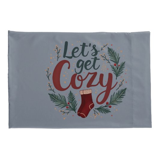 Cozy Holiday Pine Berry Lettering 枕カバー (裏面-右)