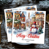 Cozy holiday scene napkin watercolor festive charm