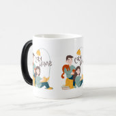 Cozy Home 読's Books with Cat モーフィングマグカップ (正面左)