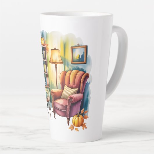 Cozy Home Reading Bouteilles — Framed Wall  カフェラテマグ (右アングル)