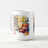 Cozy Home Reading Mug — Framed Wall & Book Shelf コーヒーマグカップ (正面左)