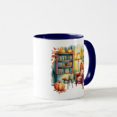 Cozy Home Reading Mug — Framed Wall & Book Shelf マグカップ (正面右)