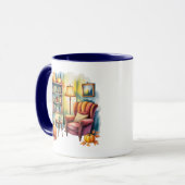 Cozy Home Reading Mug — Framed Wall & Book Shelf マグカップ (正面左)