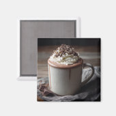 Cozy Hot Chocolate Whipped Cream Photo マグネット (正面/裏面)