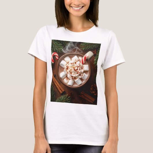 Cozy Hot Chocolate with Marshmallows - Festive Tシャツ (正面)