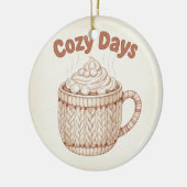 Cozy Hot Cocoa Warm Marshmallow Mug Holiday セラミックオーナメント (左)