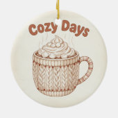Cozy Hot Cocoa Warm Marshmallow Mug Holiday セラミックオーナメント (裏面)