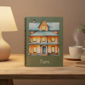 Cozy House Notebook – Warm Watercolor Home Design ノートブック
