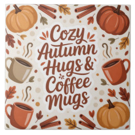Cozy Hugs and Coffee Autumn Boho タイル