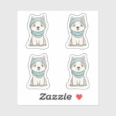 Cozy Husky Illustration - Custom-Cut Vinyl Sticker シール (シート)