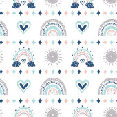 Cozy Kids Blanket Pastel Pink and Navy Vibes フリースブランケット