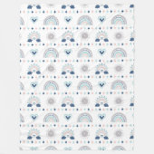 Cozy Kids Blanket Pastel Pink and Navy Vibes フリースブランケット (正面)