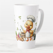 Cozy Kitchen Ducks Cute Cooking Design カフェラテマグ (右アングル)