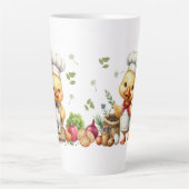Cozy Kitchen Ducks Cute Cooking Design カフェラテマグ (正面)