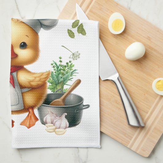 Cozy Kitchen Ducks Cute Cooking Design キッチンタオル (四つ折り)