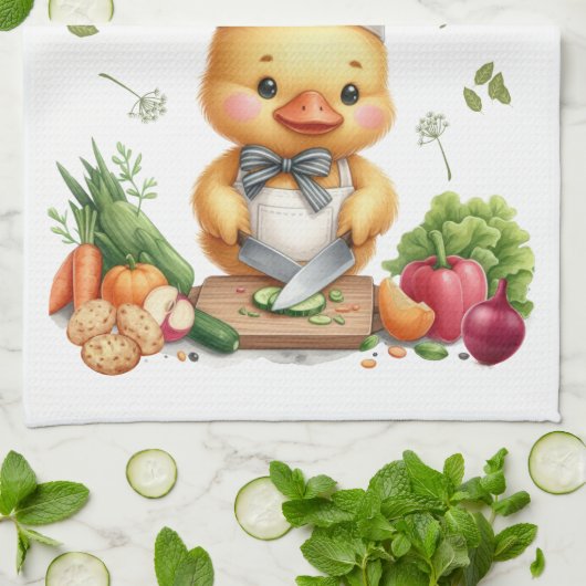 Cozy Kitchen Ducks Cute Cooking Design キッチンタオル (折り畳み)