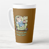 Cozy Kitten with Coffee and Cake – Funny Cat カフェラテマグ (左アングル)