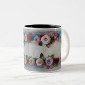 Cozy Knit Rose Border Two-Tone Mug  ツートーンマグカップ (正面右)