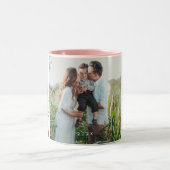 Cozy Knit Sweater Pattern Photo Holiday ツートーンマグカップ (中央)